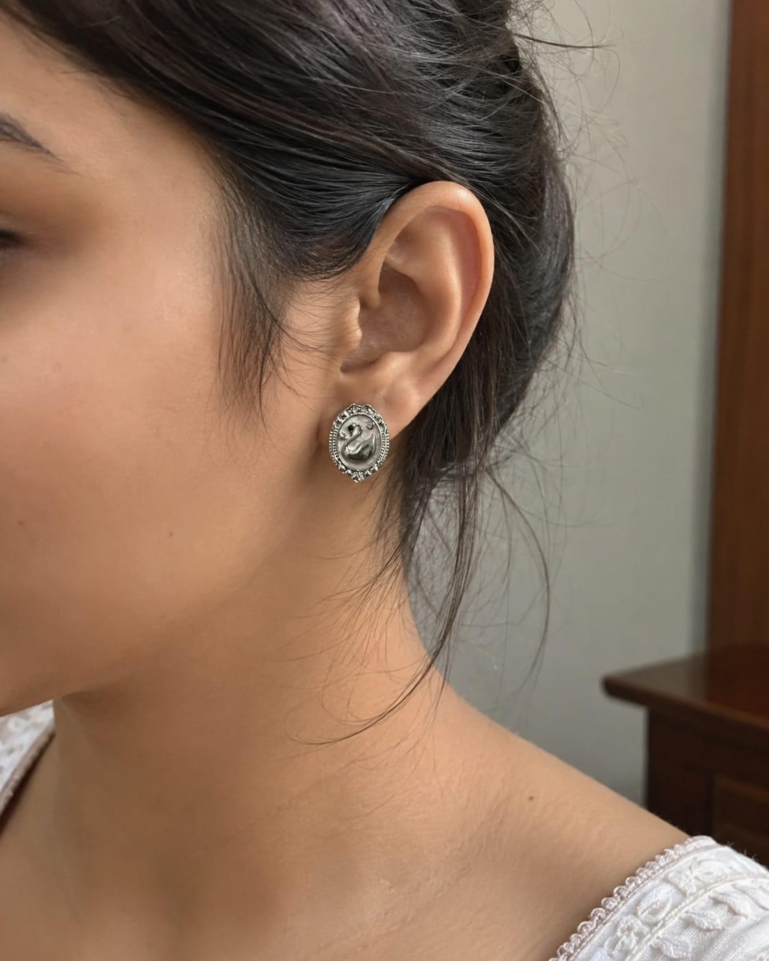 Swan Stud Earrings
