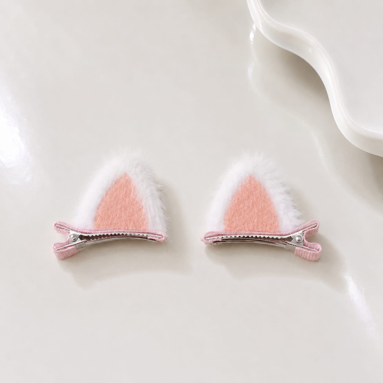 Bunny Blush Hair Clips