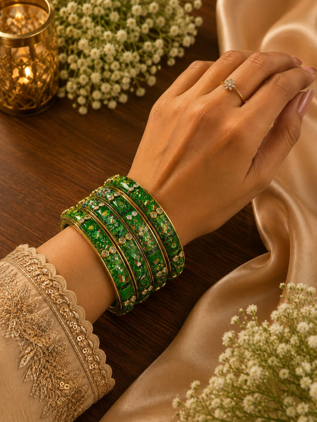 Emerald Garden Bangles