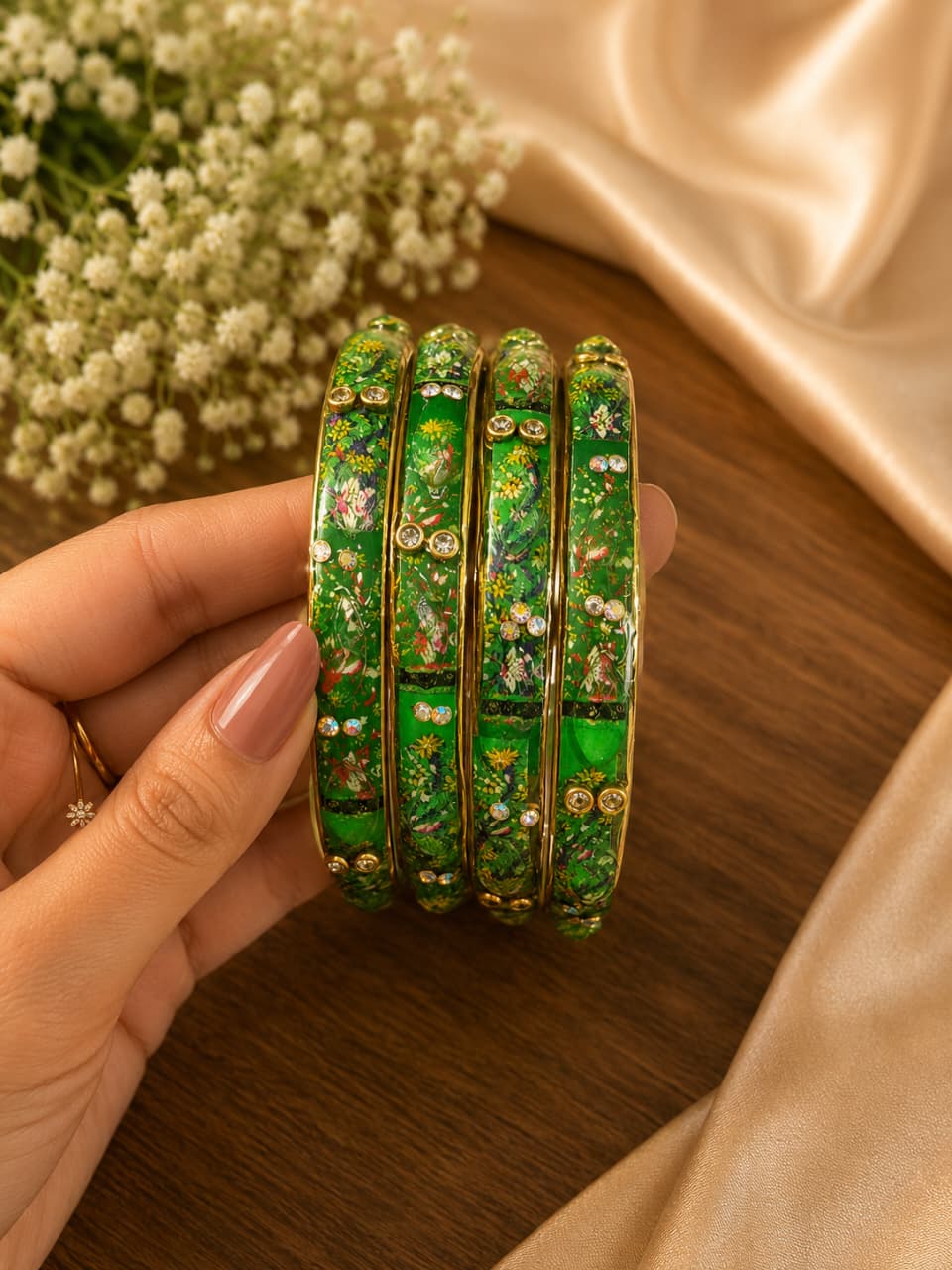 Emerald Garden Bangles
