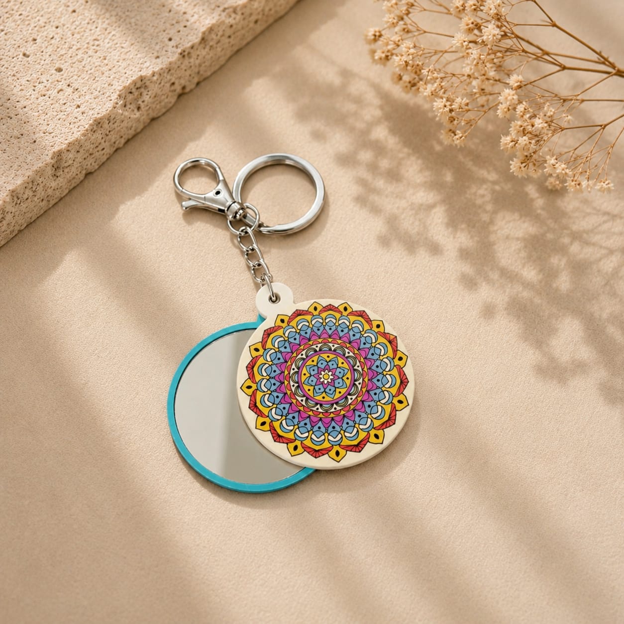 Mandala Mirror Keychain