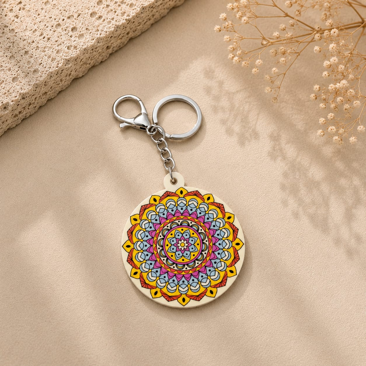 Mandala Mirror Keychain