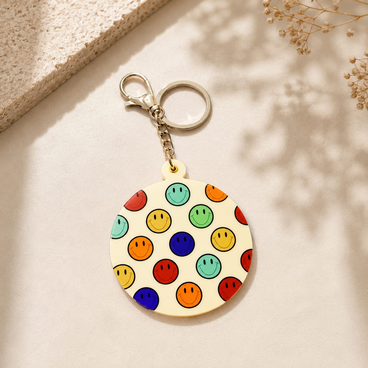 Smiley Mirror Keychain