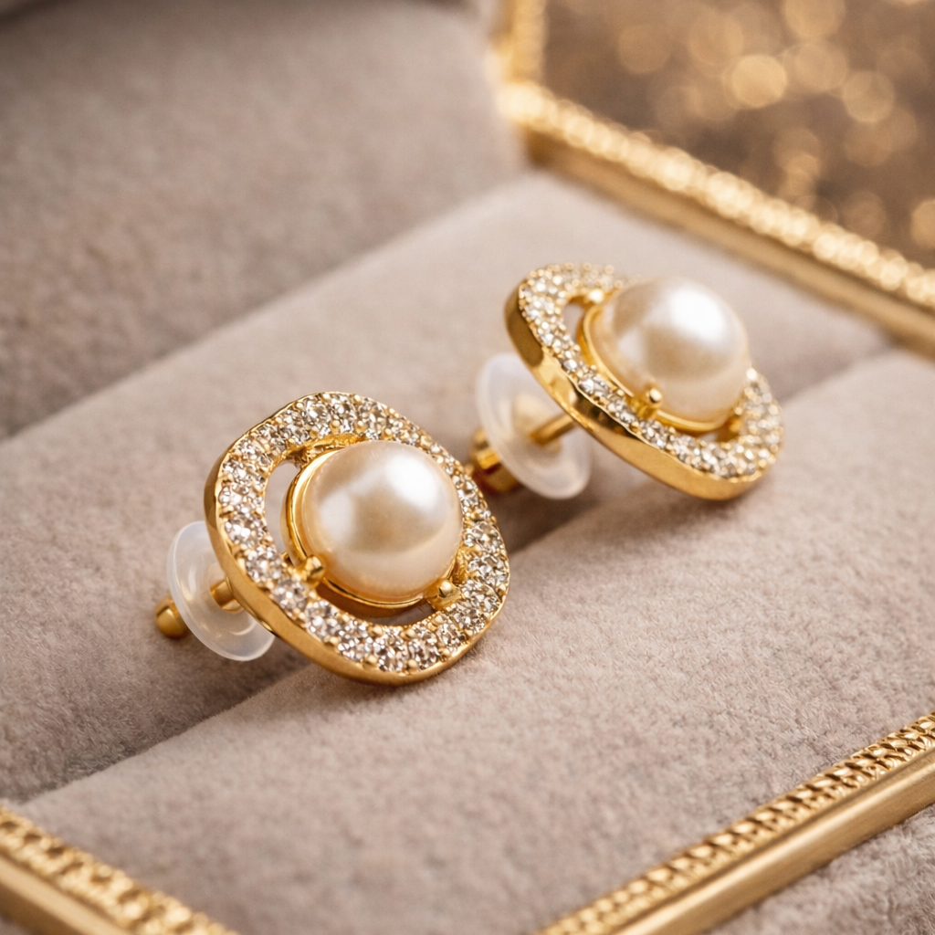 Aura Pearl Stud Earrings