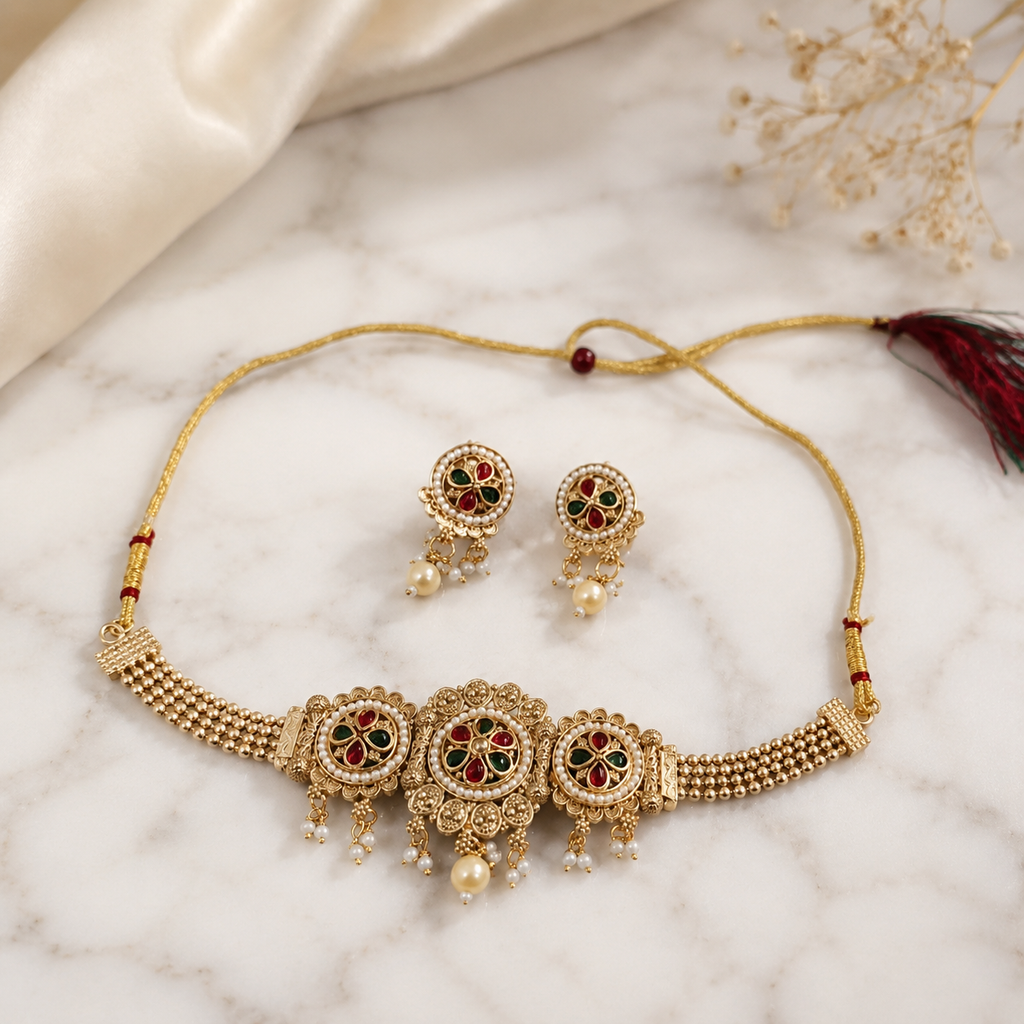 Royal Rosette Choker Set