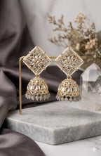 Kundan Pearl Jhumke Earrings