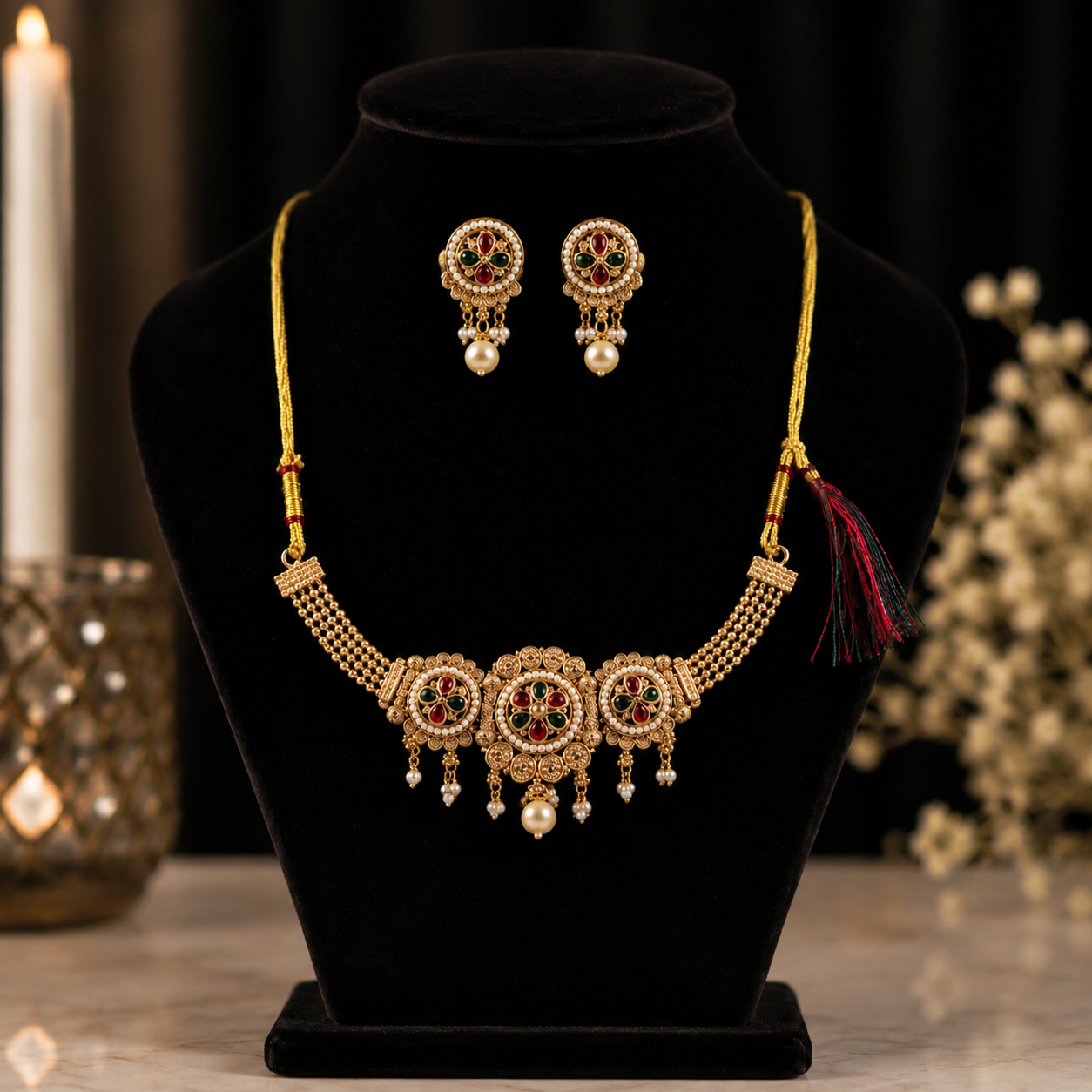 Royal Rosette Choker Set